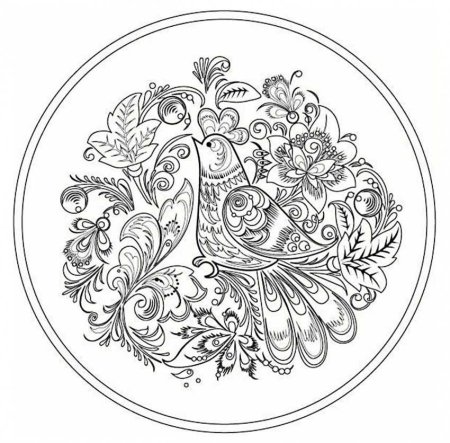 Тарелка Гжель раскраска