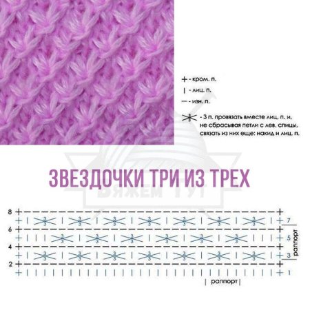 Снуд узором звездочки