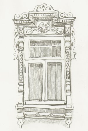 Наличники и ставни рисунок