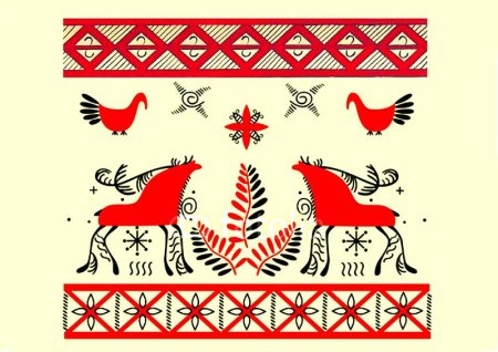 Мезенская лубочная роспись