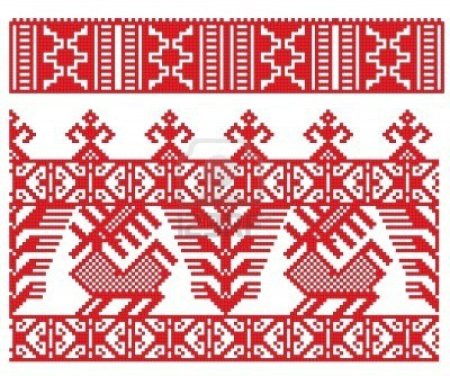 Эскиз орнамента вышивки на полотенце