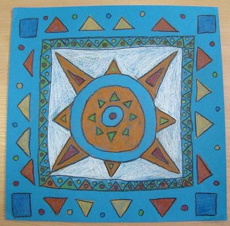 Ковер с геометрическими узорами для детей