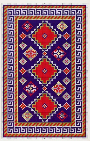 Кыргызский орнамент шырдак вектор