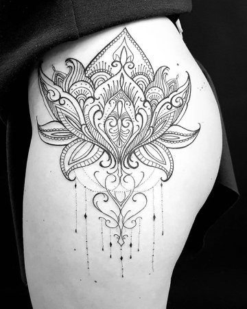 Эскизы тату на бедро орнамент