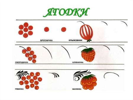 Основные элементы хохломской росписи для дошкольников