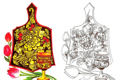 Петриковская роспись раскраска