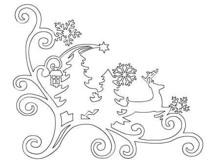 Трафареты на окна новогодние