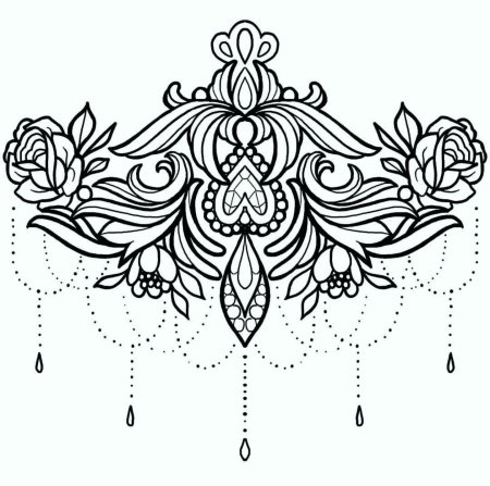 Тату Лотос эскизы дотворк