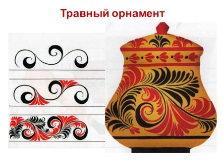 Золотая Хохлома травный орнамент