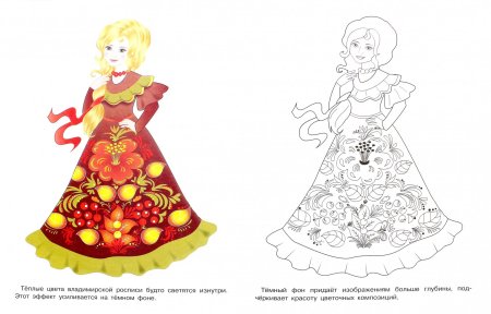 Рисование кукла в русском костюме