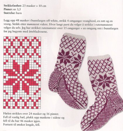 Детские вязаные носки с орнаментом