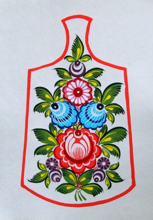 Разделочная досточка Городецкая роспись