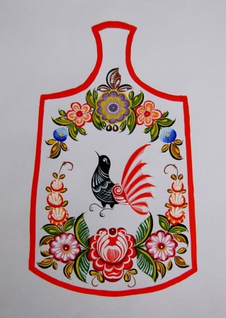 Городецкая роспись дощечка