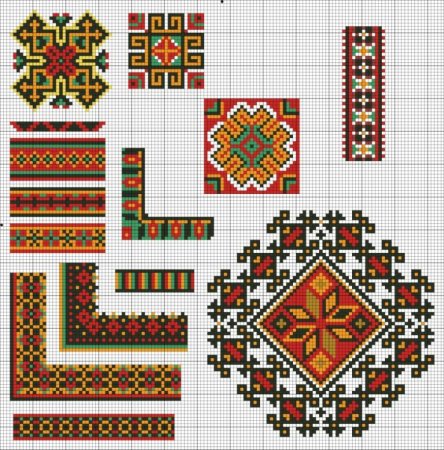 Чувашский орнамент крестиком