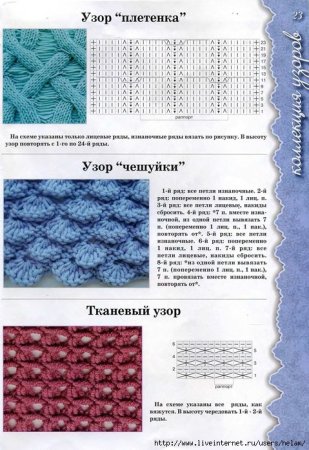 Простые узоры для вязки шарфа на спицах