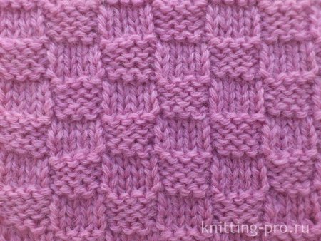 Шахматный узор спицами