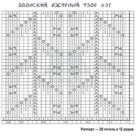 Японские ажурные узоры схемы