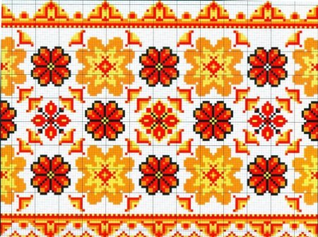 Украинский народный национальный рушник орнамент