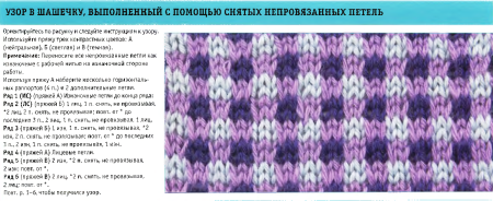 Многоцветные узоры спицами