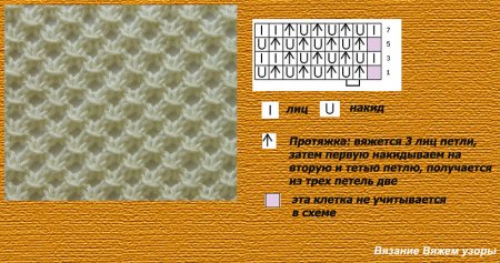 Узор кукуруза спицами схема с описанием