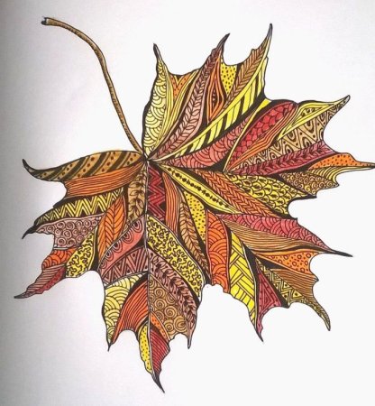 Осенний лист Зентангл