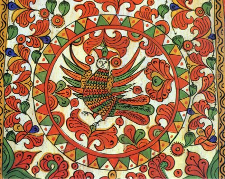 Северодвинская роспись птица Сирин