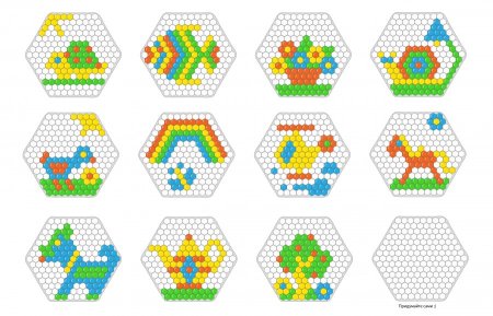 Мозаика круглая d10мм/5цветов/150шт/поле d19,5см