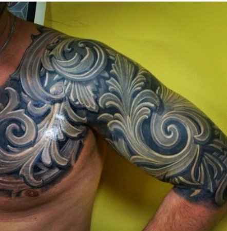 Объемный орнамент тату