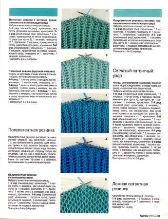 Диагональные узоры спицами