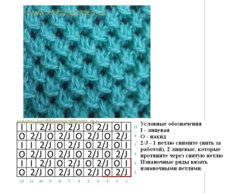 Вязание спицами узор соты схема