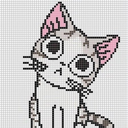 Рисунки по клеточкам кот