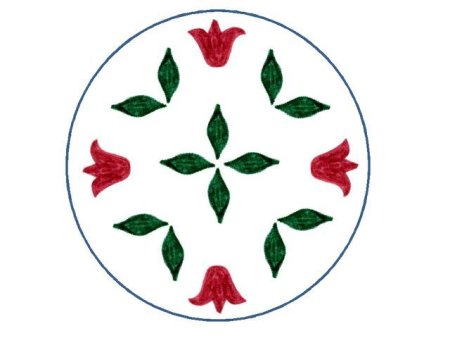 Орнамент из растительных элементов в круге