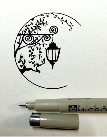 Рисунки чёрным фломастером