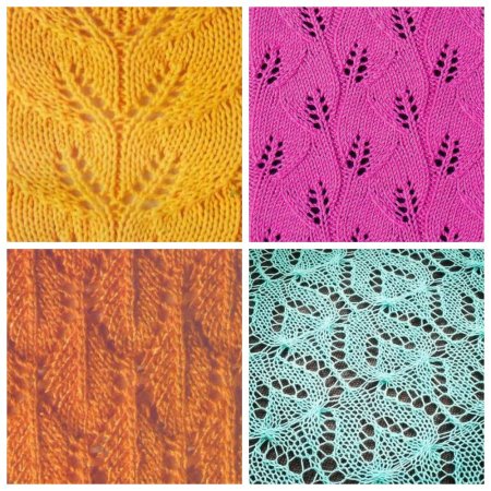 Узор листолисточки спицами