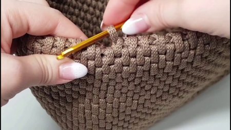 Узор ротанг из трикотажной пряжи для корзинки