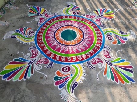 Индийская роспись Ранголи
