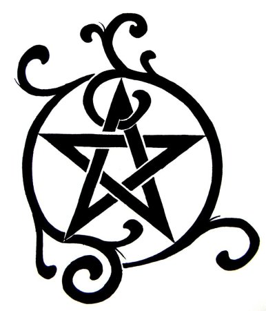 Тату пентаграмма Wicca