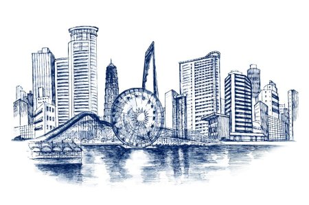 Графический рисунок города