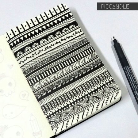 Узоры для скетчбука черной ручкой
