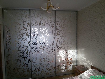 Пескоструй на зеркале серебро