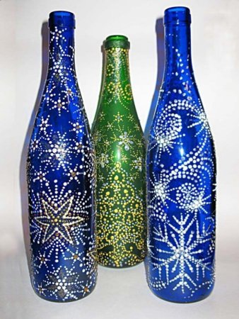Роспись бутылок акриловыми красками