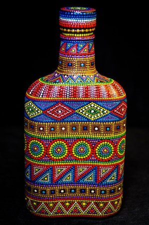 Точечная роспись бутылок