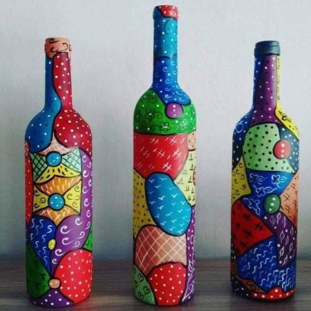 Декоративная роспись бутылки