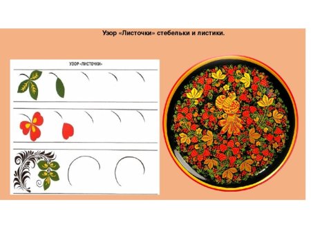 Элементы хохломской росписи листочки