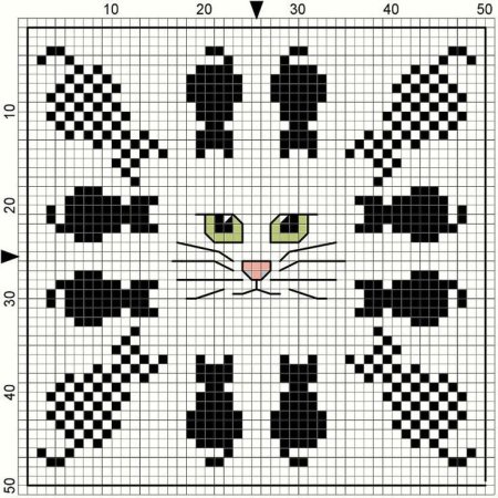 Вязание спицами детский жаккард коты и кошки