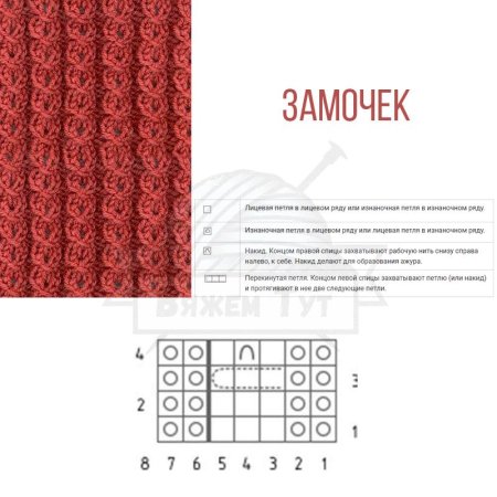Схема узора замочек