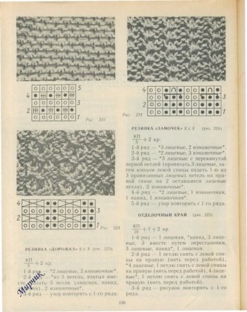Узор замочек спицами схема