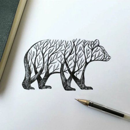 Чёрная ручка для рисования