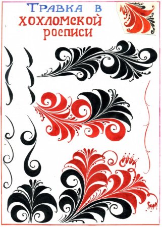 Хохломская роспись травка