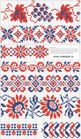 Вышивка крестом орнаменты схемы для рушников